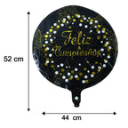 Size guide for black round foil balloon