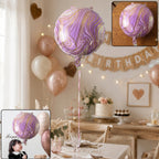 Bright round marble foil balloon for party decoration