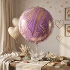 Kids’ party round marble balloon decor