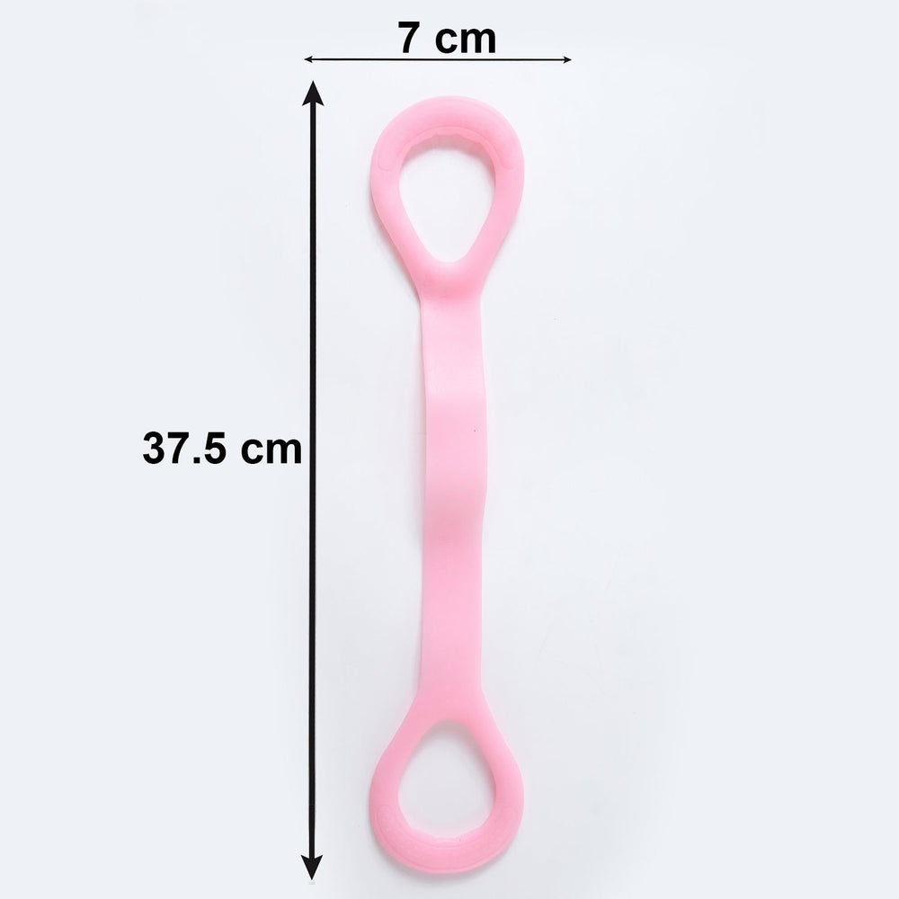 Blue silicone resistance band for fitness training