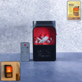 Front view of the electric fireplace heater with realistic LED flame.