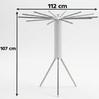 Space saving folding drying rack with multiple hanging arms