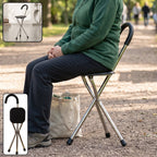 Folding walking stick with seat, 3 leg cane stool and chair support stand (1 pc)