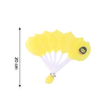 Lemon fan laid flat showing size and foldable design from