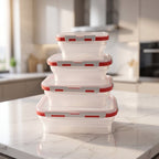 Foldable container being used in kitchen