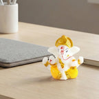 Ganpati statue for pooja with detailed golden crown finish
