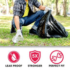 Multipurpose black trash bags, perfect for various types of wet and dry waste.