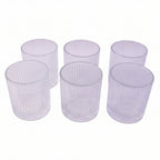 Ribbed crystal glass tumbler with stylish finish for various drinks