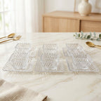 Party-ready transparent glass bowls and plates collection