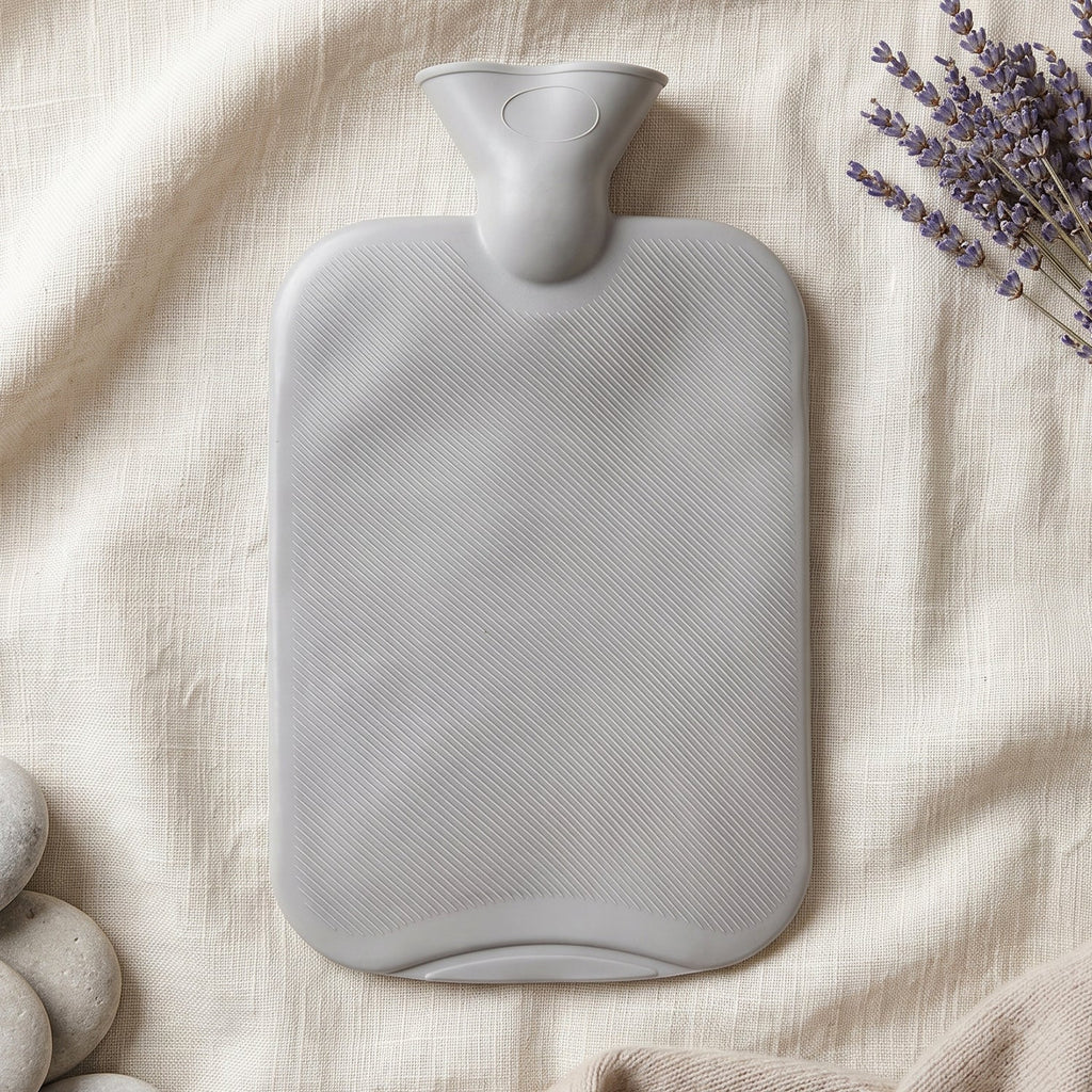 Close up of hot water bag stopper and cap