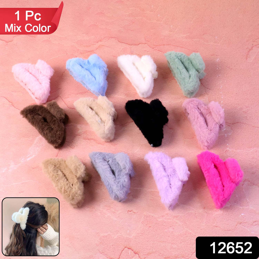 Soft Faux Fur Hair Claw Clip – Big Size Fluffy Grip
