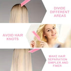 Hair styling loop tools placed next to a comb for braiding