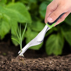 Stainless steel weed removal tool for gardens and flower beds