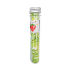 Test tube bottle filled with multicolor flower-shaped paper soap strips