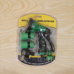 Heavy-duty garden water spray gun with ergonomic grip and multi-pattern nozzle
