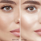 Close-up of shimmering highlighter powder for soft blend finish