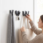 Heavy duty self adhesive hooks for hanging clothes and bags