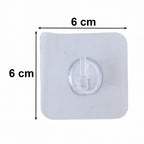 Close-up of transparent adhesive wall hook
