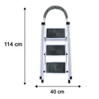 Portable 3 step stool ladder with wide anti slip steps