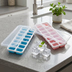 Flexible plastic ice cube tray ideal for quick ice release