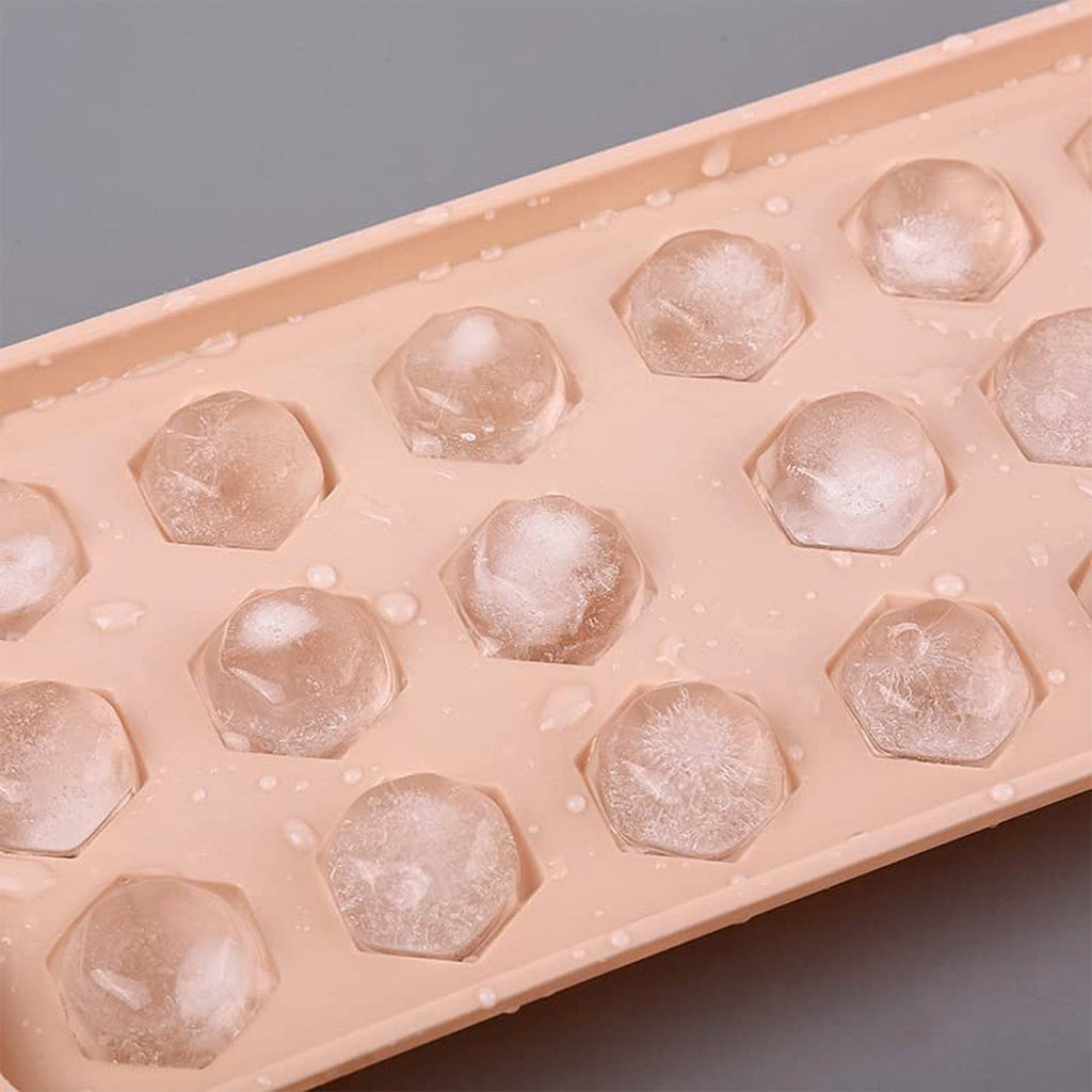 Close-up shot of plastic ice cube tray showing easy-release feature