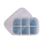 Small six cavity ice cube mold tray suitable for home and office use.