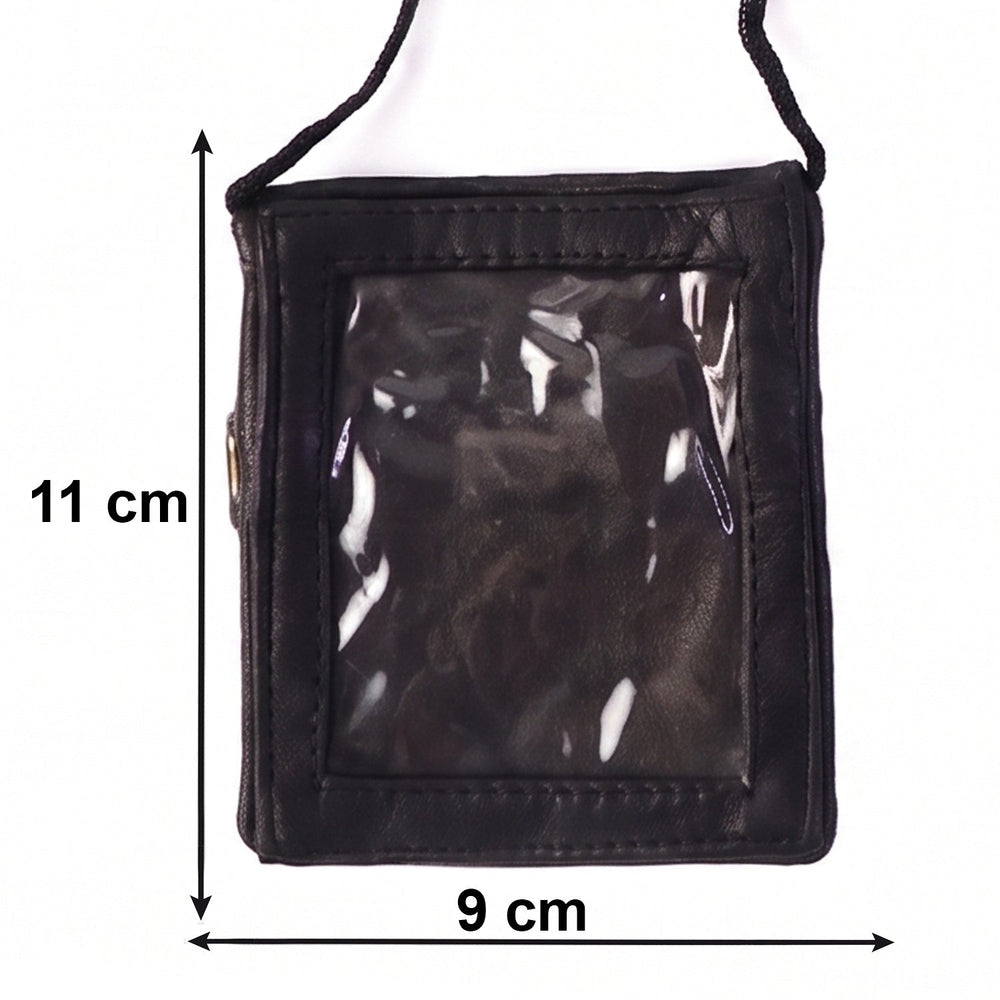 Detailed view of the braided lanyard used with the leather ID holder