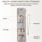 Multi pocket jewellery roll organizer for accessories on the go