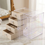 Velvet lined jewellery storage box for dressing tables