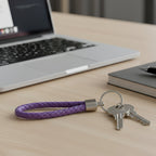 Braided loop keychain displayed on a white background for product clarity