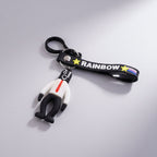 Colorful cartoon man keychain charm for keys and bags
