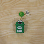 Trash Can Keychain – Durable Plastic Mini Recycle Bin Charm