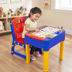 2 in 1 study table set for toddlers with writing board