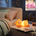Sleeping bear LED night light, cute silicone bedside lamp for kids.