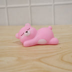 Rechargeable silicone sleeping bear lamp for children's room comfort.