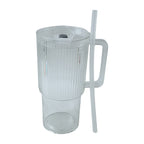Kids Tumbler 900ml with Handle Lid and Straw Ribbed Water Sipper Cup (1 Pc) view 5