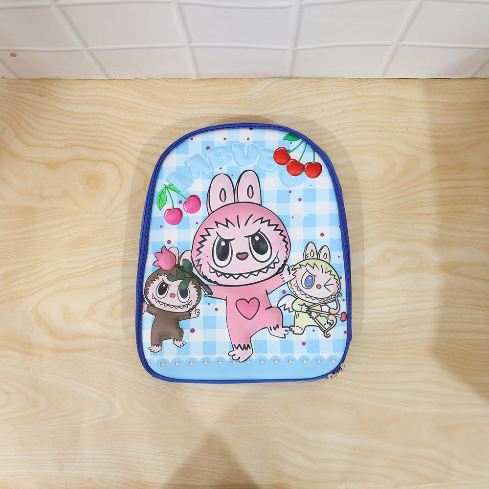 Outdoor use of kids backpack with cartoon print, 12 inch size