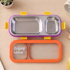 Heavy-duty stainless steel lunch box for travel and office use