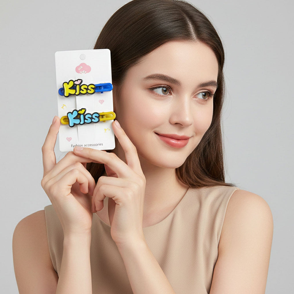 Kiss hair clip set displayed to highlight lightweight design