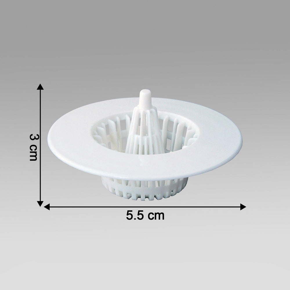 Reusable sink drain hair catcher filter in use in kitchen sink