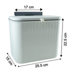 Dimensions chart of wall mounted kitchen dustbin in centimeters