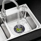 Metal mesh drain strainer for sink, catches waste and debris