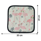 Printed heat resistant pot holder mat with size guide illustration