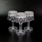 Decorative LED mini table lamp set emitting warm flickering light for romantic settings