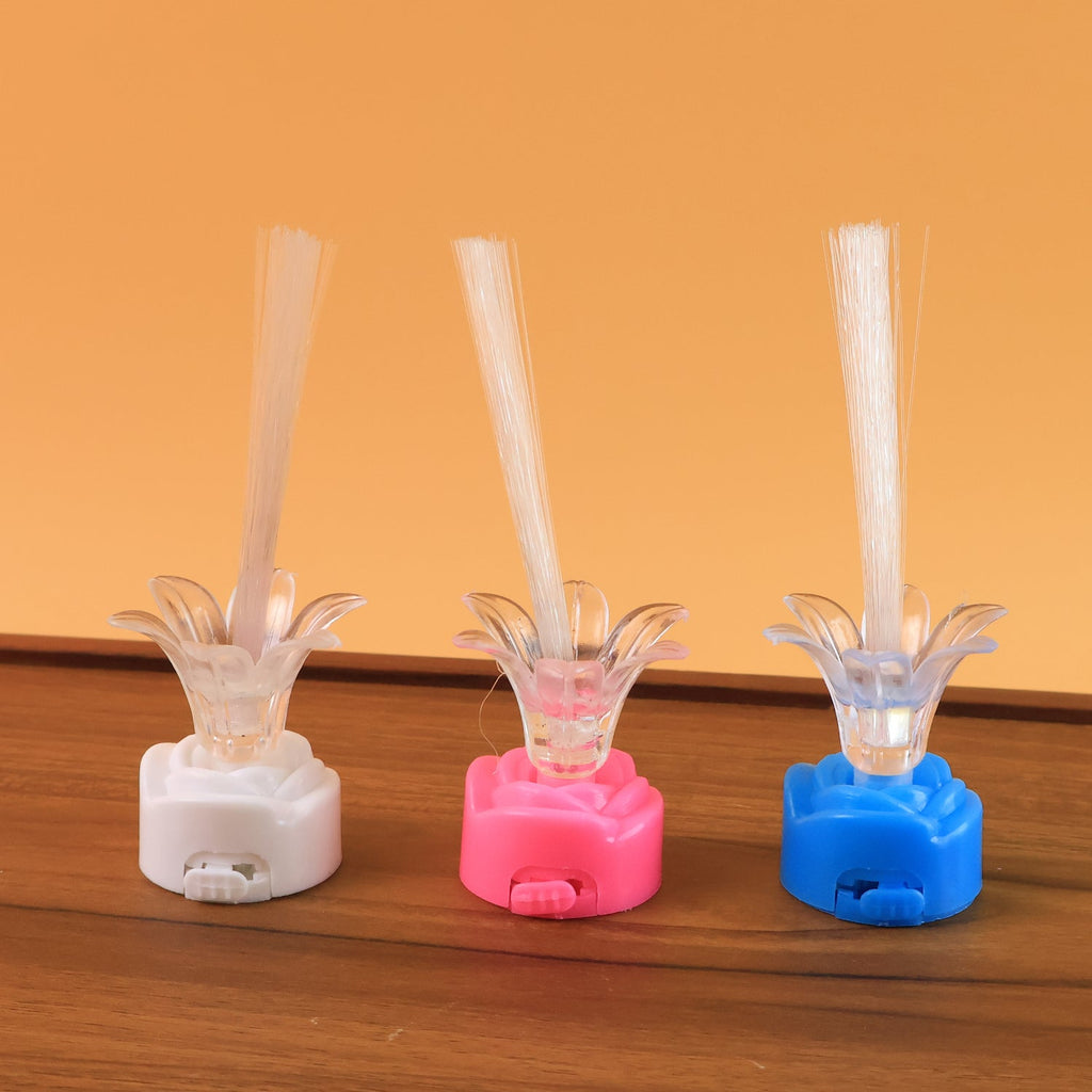 Single LED fiber optic flower lamp with multicolor glowing petals