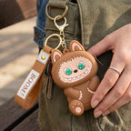 Durable cartoon silicone pouch keychain for travel and everyday use