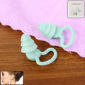 Silicone noise reduction earplugs showing triple-layer design for effective sound blocking.