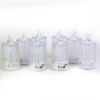 Crystal-effect LED candle lights set providing smokeless ambient lighting