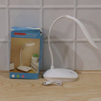 Compact LED desk lamp with gooseneck for comfortable reading light