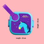 Size and dimensions of kids cartoon lunch box with giraffe print